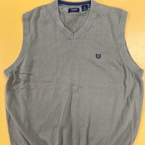 Chaps Gray V-Neck Sweater Vest